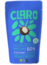 Claro chocolate snackables packaging with illustration of a chocolate snack with coconut inside