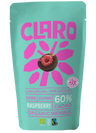 Claro snackables packaging with illustration of the chocolate snack with a raspberry inside