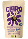 Claro organic snackable packaging with illustration of the chocolate snack with the ginger cube inside